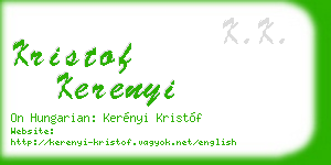 kristof kerenyi business card